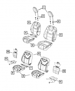 Lumbar support cushion for the driver's seat of the Jeep Cherokee KL 14-18, black leather