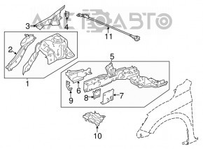 Front right quarter panel for a 13-15 Honda Accord