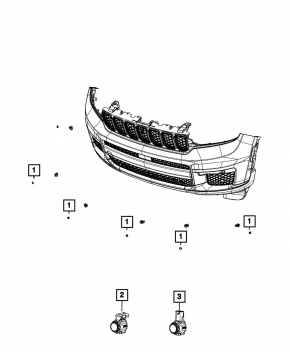 Jeep Grand Cherokee WL 21-25 Front Bumper Parking Sensors (Internal)
