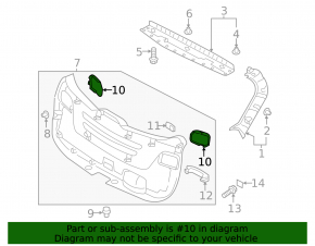 Lower right trunk door trim plug Hyundai Santa FE Sport 13-18 dark brown
