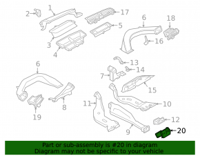 Center console air vent (2nd row) Audi Q3 83A 19-25