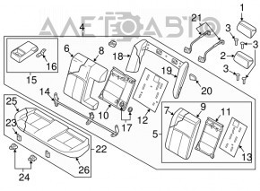 Rear row of seats 2 row Nissan Maxima A36 16-18 leather black