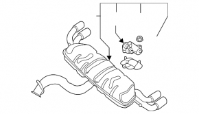 Rear muffler with barrel Audi A3 8V 15-20 4d, 5d, 2.0T, S-line 2+2