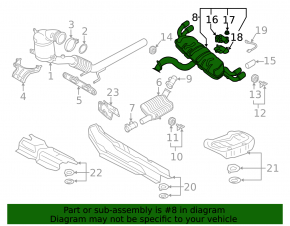 Rear muffler with barrel Audi A3 8V 15-20 4d, 5d, 2.0T, S-line 2+2