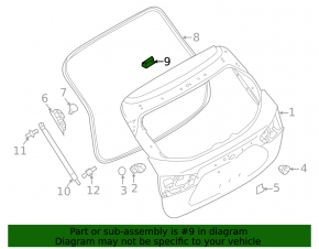 Left tailgate hinge Nissan Rogue Sport 17-22