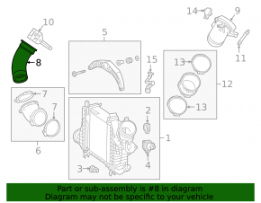Right intercooler pipe, second, Mercedes GLC 300 20-22, iron