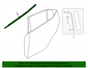 Molding door-glass central rear left Mazda 3 19- 4d black