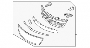 Mazda CX-7 06-12 front bumper central grille