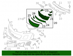 Mazda CX-7 06-12 front bumper central grille