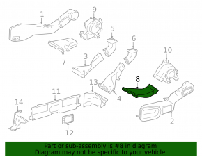 Left Lexus NX300h 15-21 cooling duct from the fan