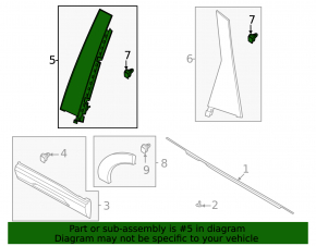 Door trim side rear right front Ford Bronco Sport 21-25