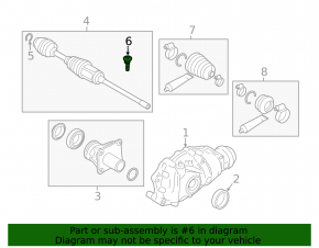 Front left outer CV joint mounting bolt BMW X5 G05 19-23