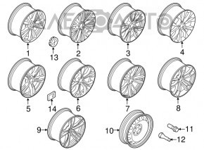Wheel disk R19 x 9J BMW X5 F15 14-18