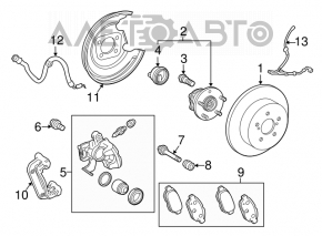 Rear left hub Lexus CT200h 11-17
