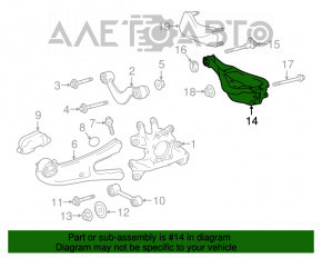 Lower control arm for rear left spring, Toyota Highlander 14-19