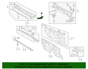 Windscreen wiper seal right Toyota Sequoia 08-16
