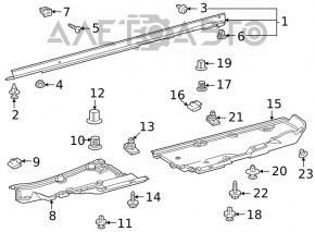 Bottom protection left Toyota Highlander 20-22 3.5