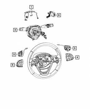 Control button under the steering wheel right Jeep Cherokee KL 14-18
