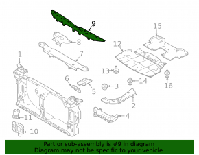 Front bumper mount upper central Infiniti Q50 14-20