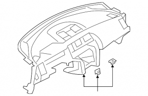 Torpedo front panel without AIRBAG Nissan Murano z51 09-14 beige