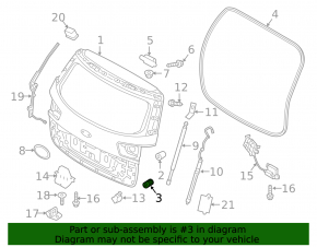 Right tailgate bumper for Kia Sorento 16-20