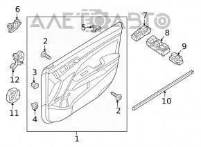 Door trim card front right Hyundai Elantra AD 17-18 cloth beige