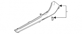 Honda Civic XI FE/FL 22-26 black center console trim, upper right side