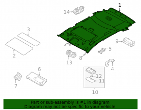 Hyundai Tucson 22-25 headliner for sunroof, gray