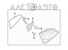 Lamp inner trunk lid right Audi A4 B8 08-12 prerest sedan lamp