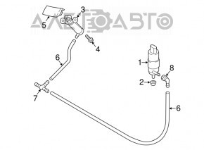Right headlight washer nozzle for Audi A3 8V 15-16 4D