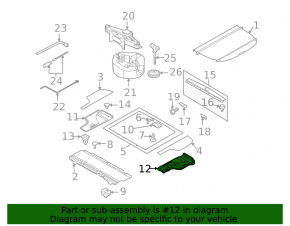 Trunk box left Subaru Outback 10-14