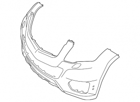 Bare front bumper Mercedes GLK-class X204 13-15 for parking sensors and headlight washers