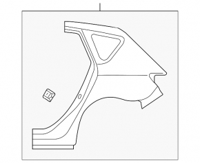 Mazda3 03-09 HB white rear right quarter wing