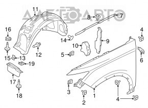 Front right fender liner Lincoln MKC 15-15