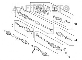 Drive axle shaft front left Ford Ecosport 18-21 1.0T