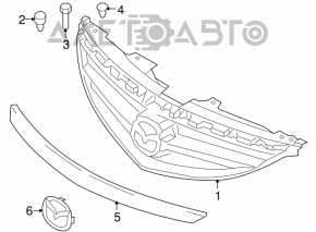 Radiator grille with frame Mazda6 09-13