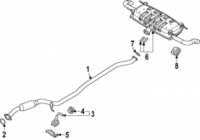Mazda CX-90 24-26 3.3T PHEV Mid-Chassis Exhaust Bracket