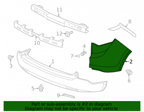 Rear bumper bare left fang Honda CRV 12-14 prerest