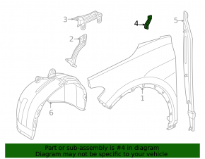 Front left wing bracket Volkswagen ID.4 21-23 rear upper