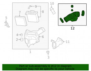 Right air duct for Infiniti G25 G35 4d 06-12