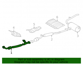 Toyota Sienna 04-10 exhaust pipe with catalytic converter