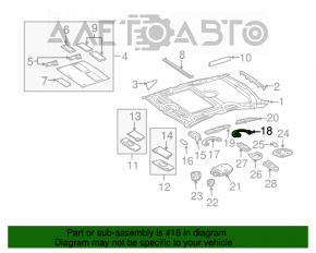 Mercedes W211 rear ceiling handle, gray