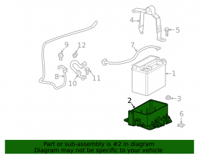 Battery tray Chevrolet Impala 14-20 trunk