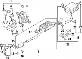 Exhaust line middle section with catalytic converter Hyundai Santa FE 21-23 2.5