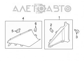 Right rear pillar trim for Audi A6 C7 12-18, black, under curtain, worn