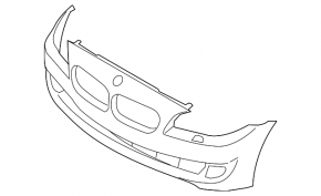 Bare front bumper BMW 5 F10 11-13 for parking sensors and cameras