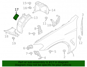 Front mudguard hatch left BMW X3 G01 18-