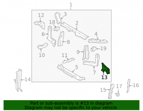 Left front fender apron bracket for Toyota Highlander 2007