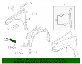 Mudguard front fender liner left Toyota Prius V 15-17