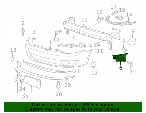 Front bumper mount right wing VW Golf 10-14
